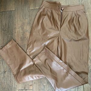 Princess Polly brown PU leather trousers